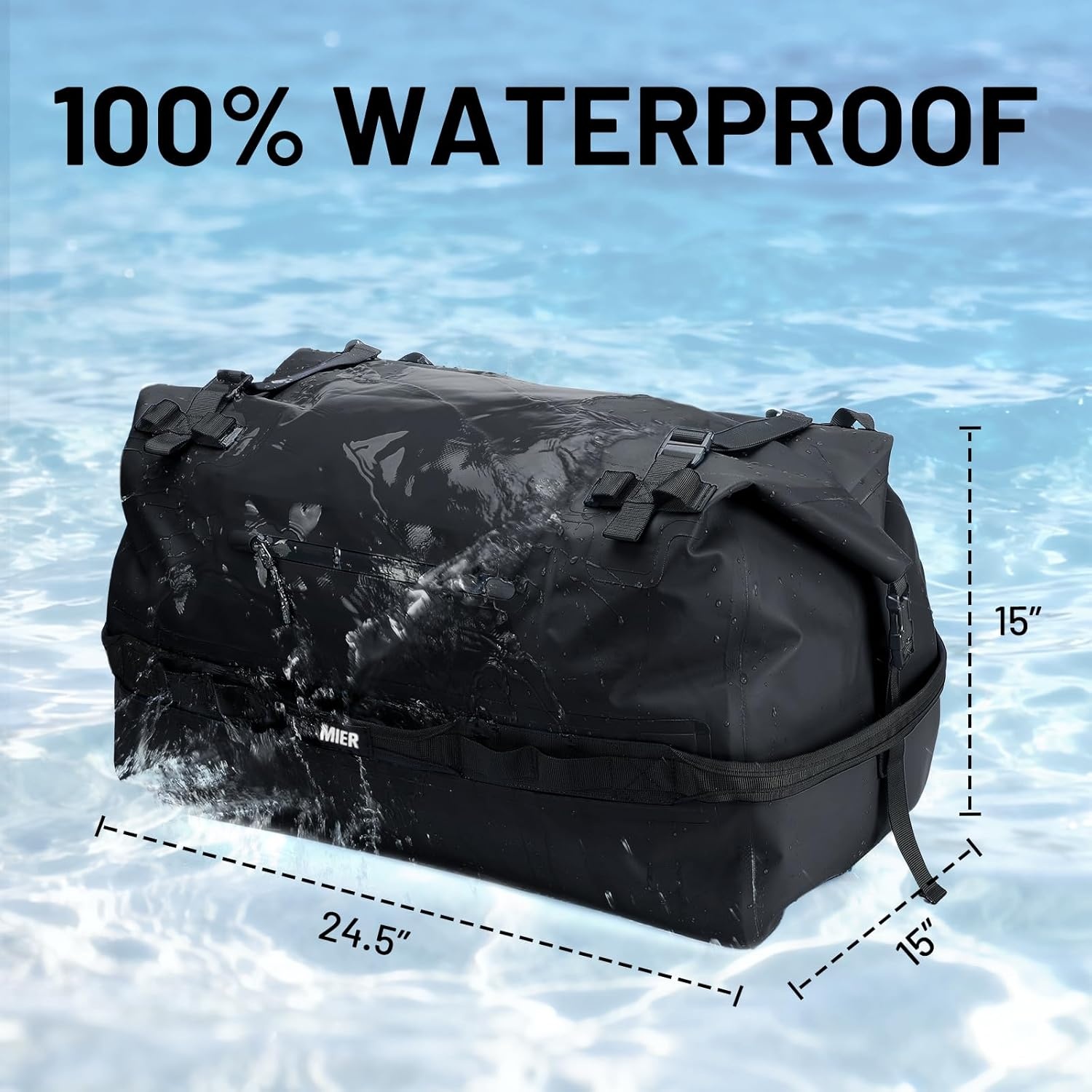 image:imageMIER Waterproof Duffel Bag Motorcycle Dry Bag Backpack Large RollTop Heavy Duty Dry Duffle Bags for Kayaking Camping Boating Gym Beach Cruise Ship 60L80LBlack