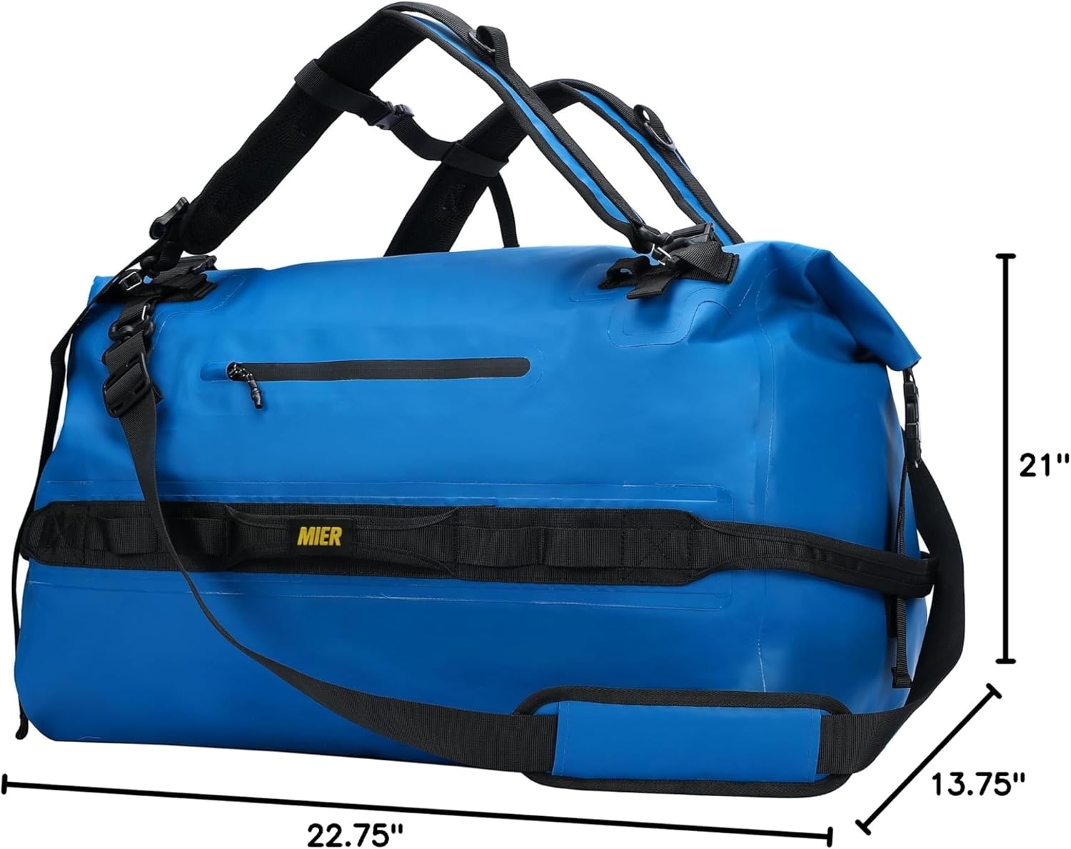 image:imageMIER Waterproof Duffel Bag Motorcycle Dry Bag Backpack Large RollTop Heavy Duty Dry Duffle Bags for Kayaking Camping Boating Gym Beach Cruise Ship 60L80LDark Blue