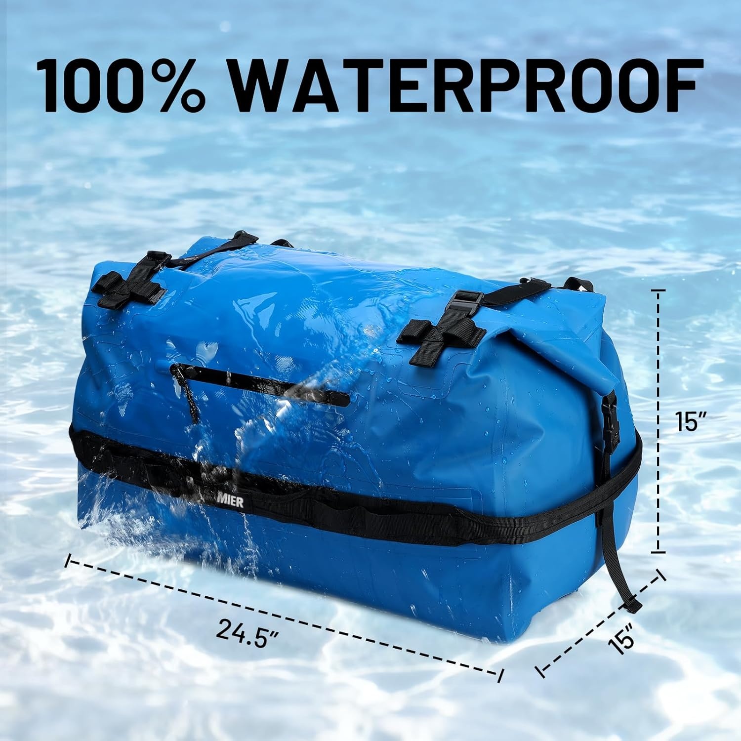 image:imageMIER Waterproof Duffel Bag Motorcycle Dry Bag Backpack Large RollTop Heavy Duty Dry Duffle Bags for Kayaking Camping Boating Gym Beach Cruise Ship 60L80LDark Blue