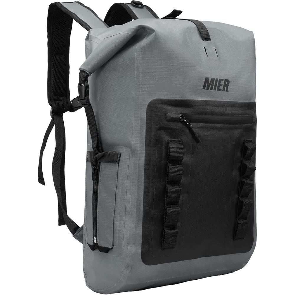 image:imageMIER Dry Bag Waterproof Backpack 30L Dry Sack Heavy Duty RollTop Closure for Kayaking Beach Boating Swimming SurfingDark Gray