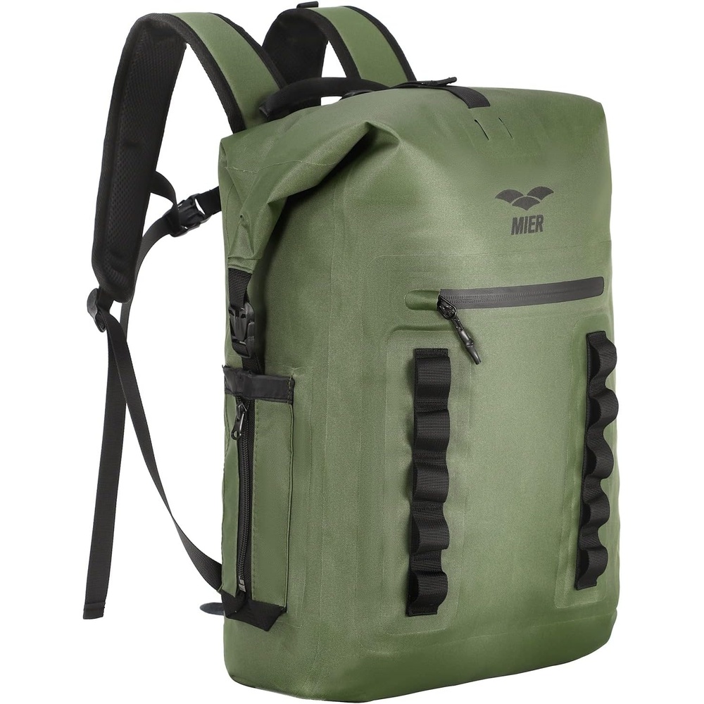 image:imageMIER Dry Bag Waterproof Backpack 30L Dry Sack Heavy Duty RollTop Closure for Kayaking Beach Boating Swimming SurfingDark Green