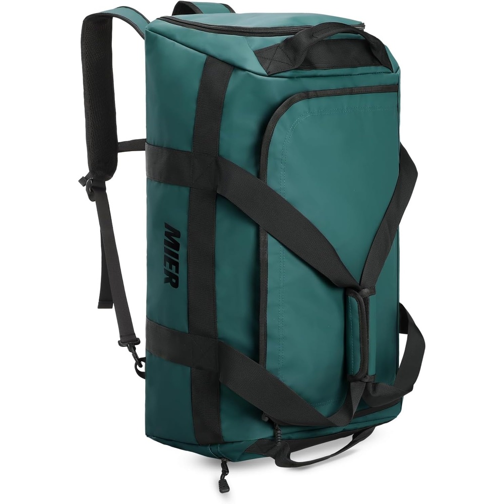 image:imageMIER Gym Bag for Men Large Duffel Backpack with Shoe Compartment 60L Convertible Duffle Bags Weekender Overnight Bag for Gym Sports Travel Dark TealDark Teal