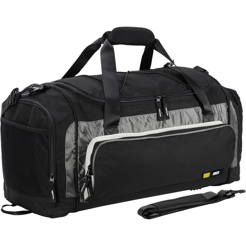 image:imageMIER Large Gym Bag for Men Sports Duffle Bag with Shoe Compartment 60L Lightweight Duffel Bags for Workout Fitness TravelBlack