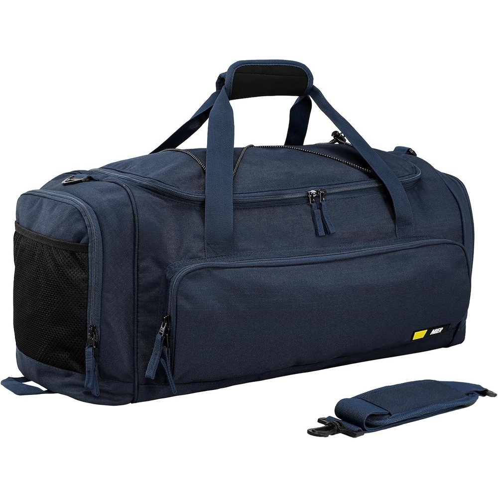 image:imageMIER Large Gym Bag for Men Sports Duffle Bag with Shoe Compartment 60L Lightweight Duffel Bags for Workout Fitness TravelPure Blue
