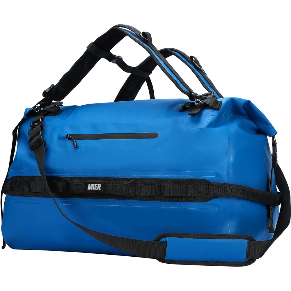 image:imageMIER Waterproof Duffel Bag Motorcycle Dry Bag Backpack Large RollTop Heavy Duty Dry Duffle Bags for Kayaking Camping Boating Gym Beach Cruise Ship 60L80LDark Blue