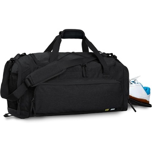image:imageMIER Large Gym Bag for Men Sports Duffle Bag with Shoe Compartment 60L Lightweight Duffel Bags for Workout Fitness TravelPure Black