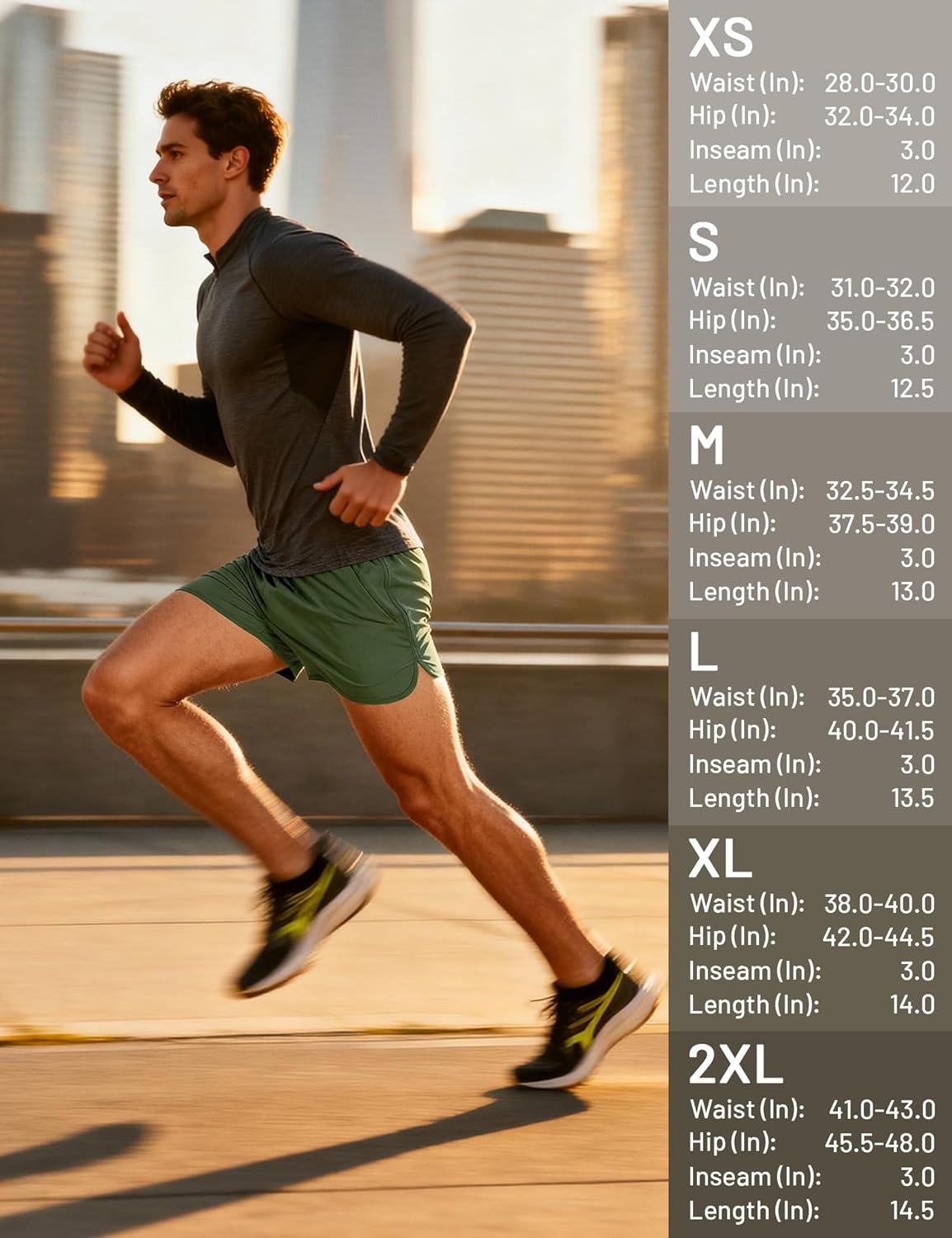 image:imageMIER Mens 3 Inches Quick Dry Running Shorts Liner Lightweight Water Resistant Athletic Workout Lined ShortsArmy Green 3 Inch