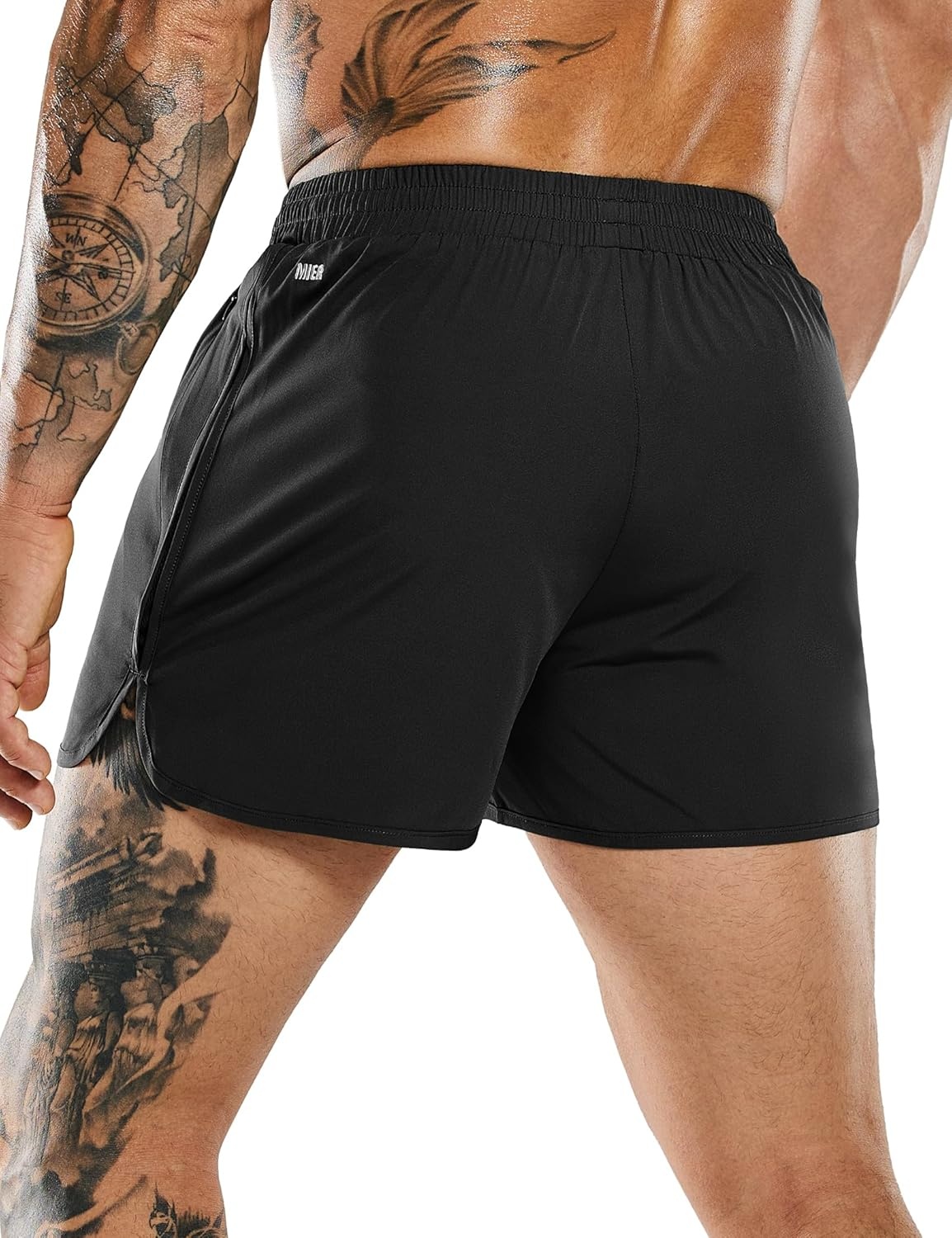 image:imageMIER Mens 3 Inches Quick Dry Running Shorts Liner Lightweight Water Resistant Athletic Workout Lined ShortsBlack 3 Inch