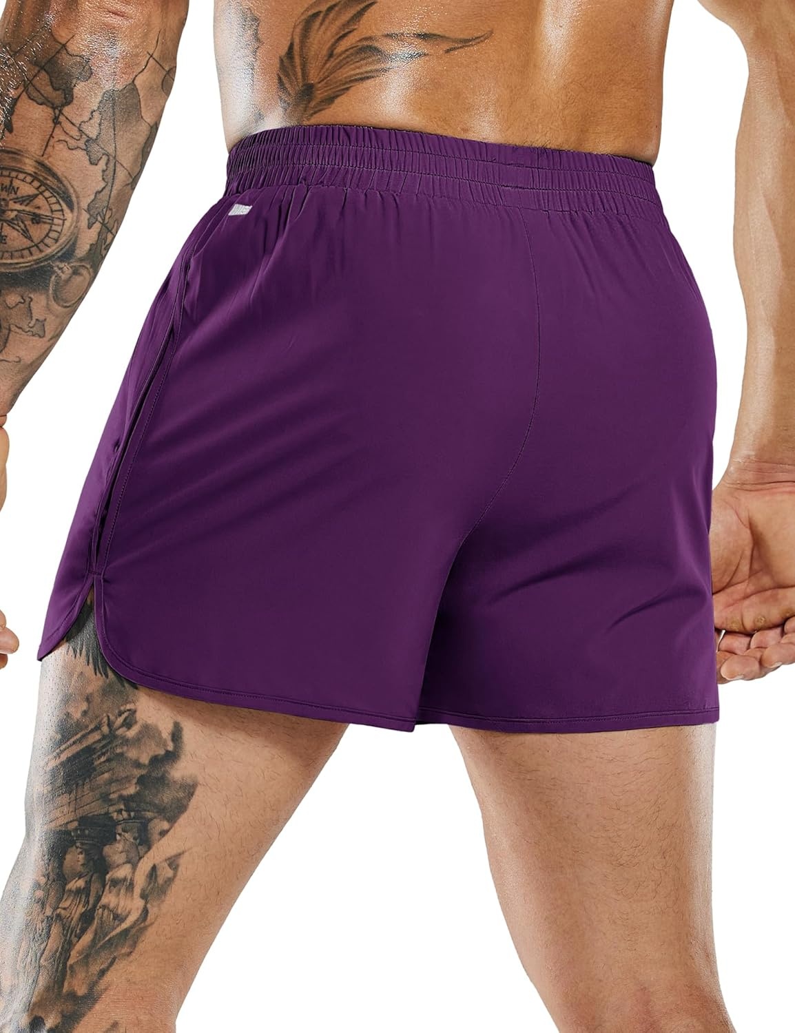 image:imageMIER Mens 3 Inches Quick Dry Running Shorts Liner Lightweight Water Resistant Athletic Workout Lined ShortsDark Purple