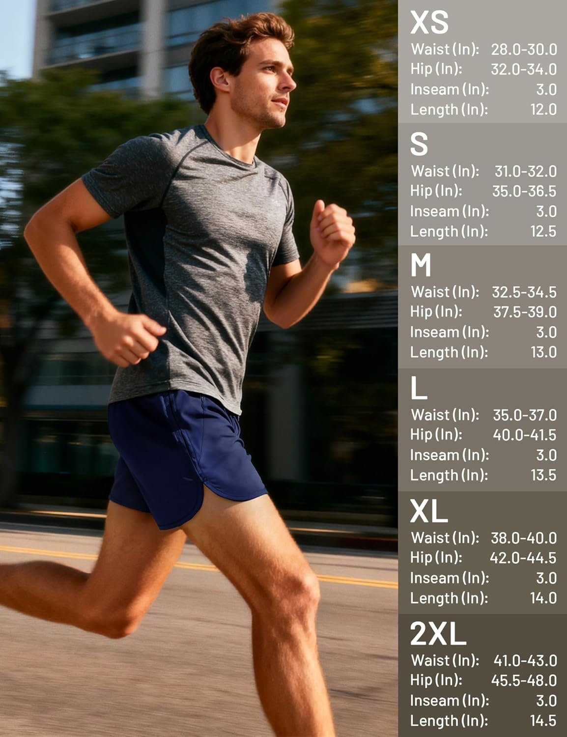 image:imageMIER Mens 3 Inches Quick Dry Running Shorts Liner Lightweight Water Resistant Athletic Workout Lined ShortsNavy 3 Inch