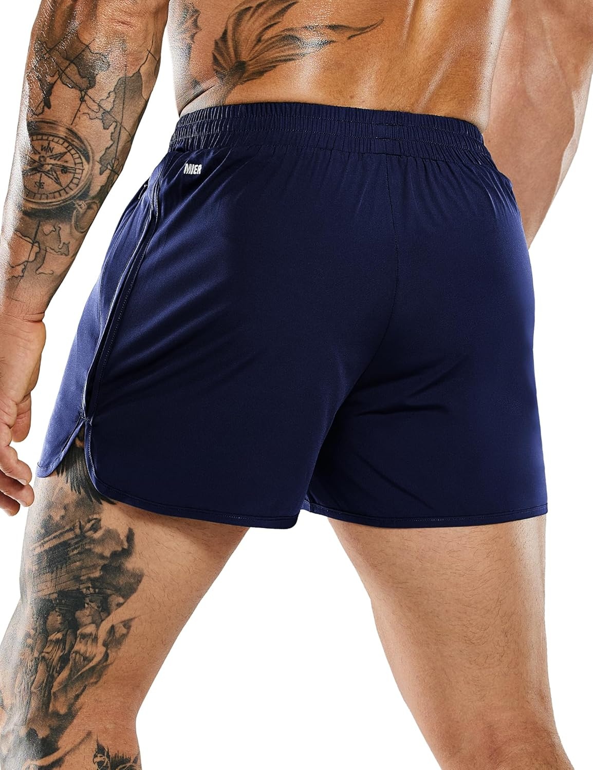 image:imageMIER Mens 3 Inches Quick Dry Running Shorts Liner Lightweight Water Resistant Athletic Workout Lined ShortsNavy 3 Inch