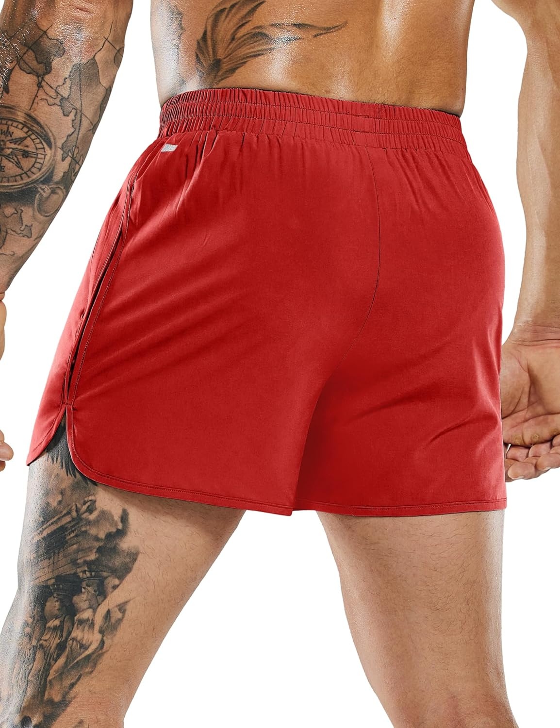 image:imageMIER Mens 3 Inches Quick Dry Running Shorts Liner Lightweight Water Resistant Athletic Workout Lined ShortsRed 3 Inch