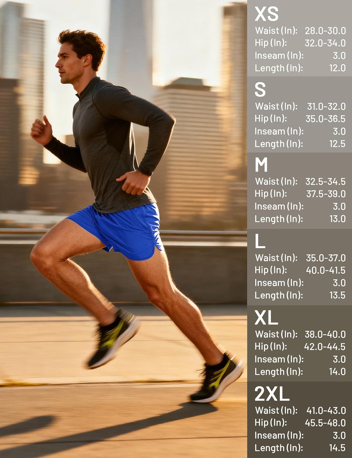 image:imageMIER Mens 3 Inches Quick Dry Running Shorts Liner Lightweight Water Resistant Athletic Workout Lined ShortsRoyal Blue 3 Inch