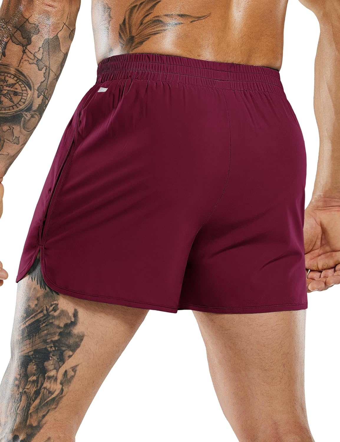 image:imageMIER Mens 3 Inches Quick Dry Running Shorts Liner Lightweight Water Resistant Athletic Workout Lined ShortsWine 3 Inch
