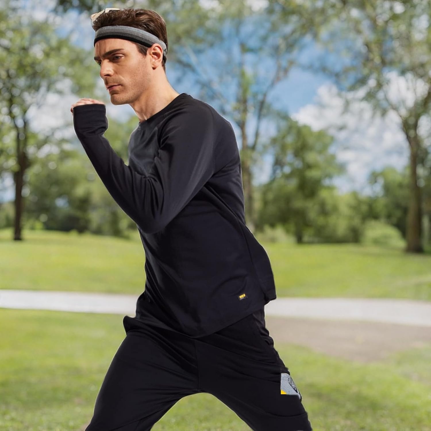 image:imageMIER Mens UPF 50 Sun Shirts Quick Dry Long Sleeve UV Shirts Lightweight Rash Guard Swim TShirts Hiking RunningBlack