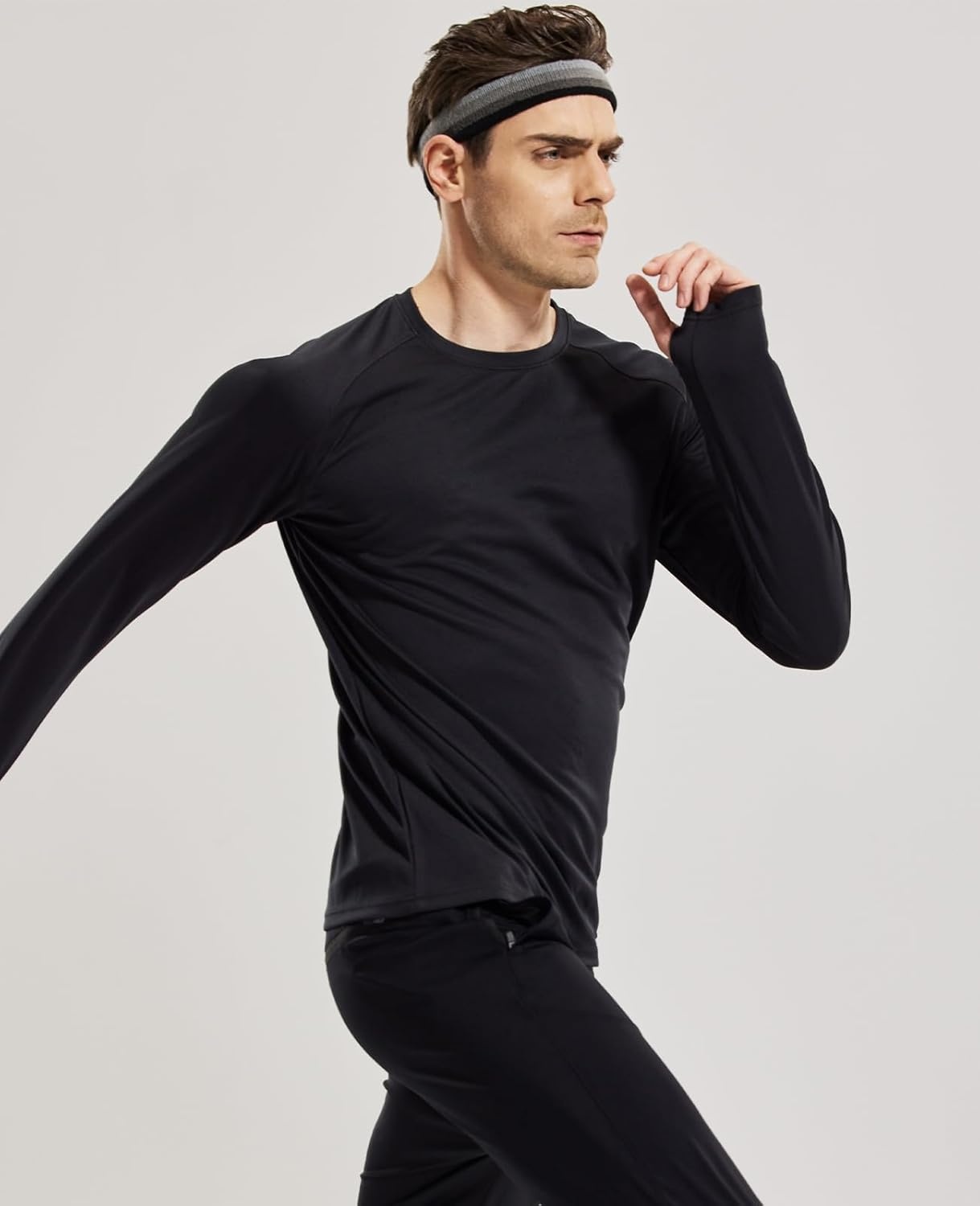 image:imageMIER Mens UPF 50 Sun Shirts Quick Dry Long Sleeve UV Shirts Lightweight Rash Guard Swim TShirts Hiking RunningBlack