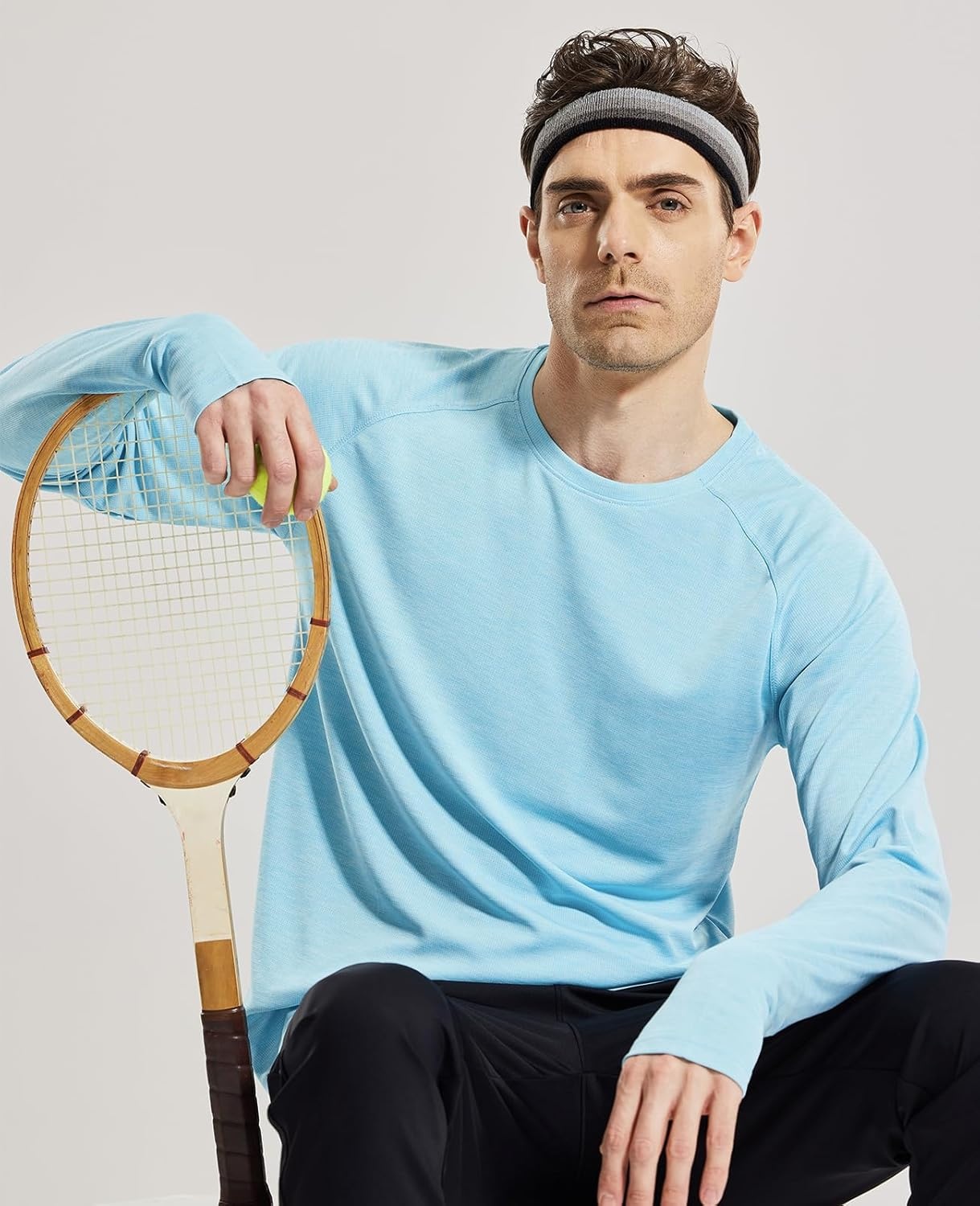 image:imageMIER Mens UPF 50 Sun Shirts Quick Dry Long Sleeve UV Shirts Lightweight Rash Guard Swim TShirts Hiking RunningBlue