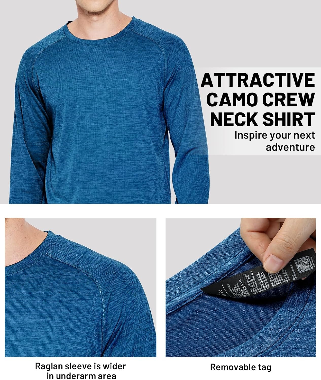 image:imageMIER Mens UPF 50 Sun Shirts Quick Dry Long Sleeve UV Shirts Lightweight Rash Guard Swim TShirts Hiking RunningBrilliant Blue