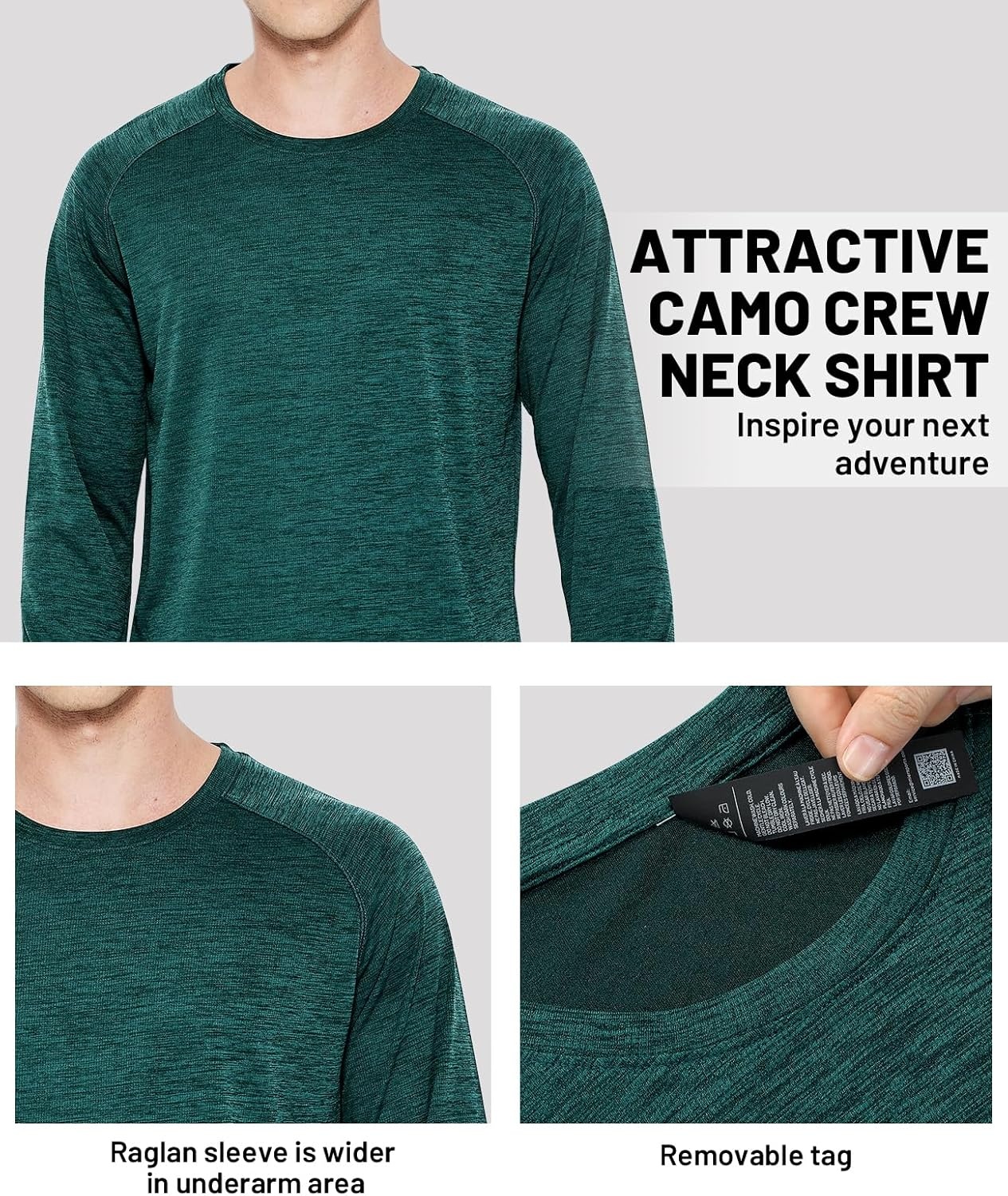 image:imageMIER Mens UPF 50 Sun Shirts Quick Dry Long Sleeve UV Shirts Lightweight Rash Guard Swim TShirts Hiking RunningDark Green