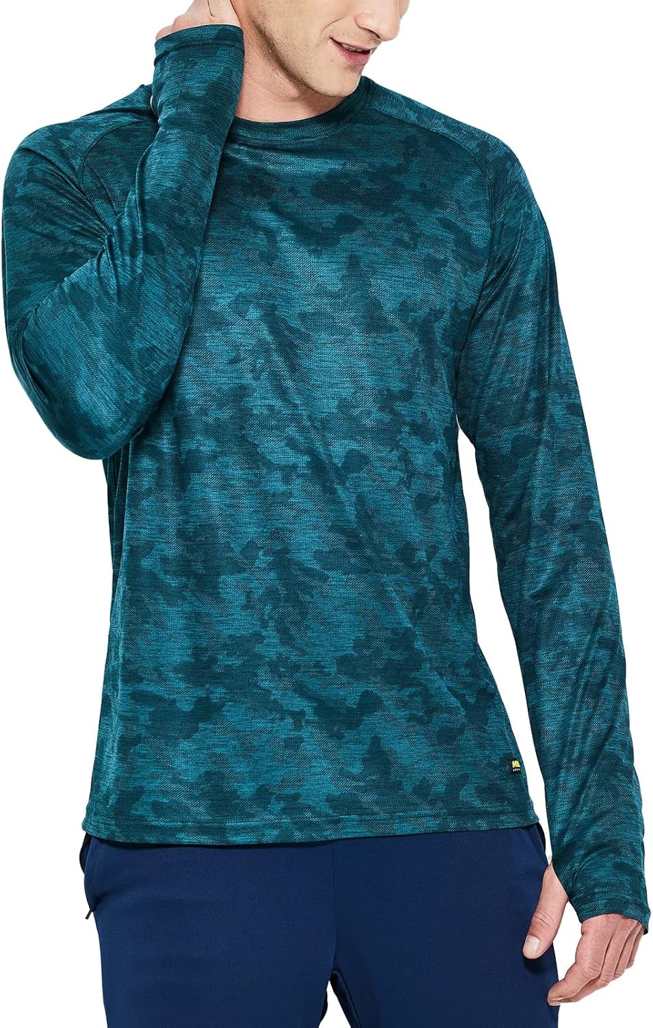 image:imageMIER Mens UPF 50 Sun Shirts Quick Dry Long Sleeve UV Shirts Lightweight Rash Guard Swim TShirts Hiking RunningDark Green Camo