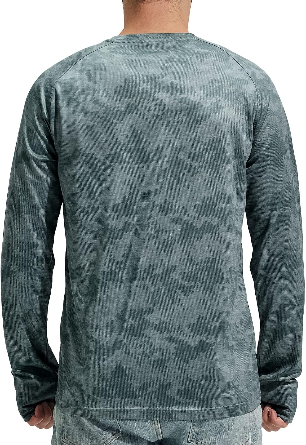 image:imageMIER Mens UPF 50 Sun Shirts Quick Dry Long Sleeve UV Shirts Lightweight Rash Guard Swim TShirts Hiking RunningGreen Camo