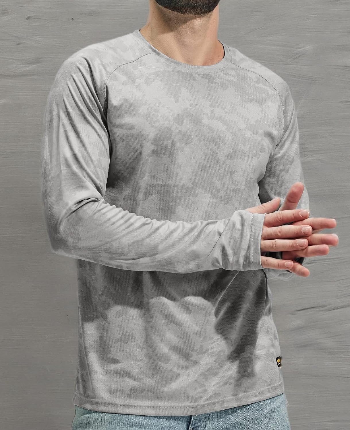 image:imageMIER Mens UPF 50 Sun Shirts Quick Dry Long Sleeve UV Shirts Lightweight Rash Guard Swim TShirts Hiking RunningGrey Camo
