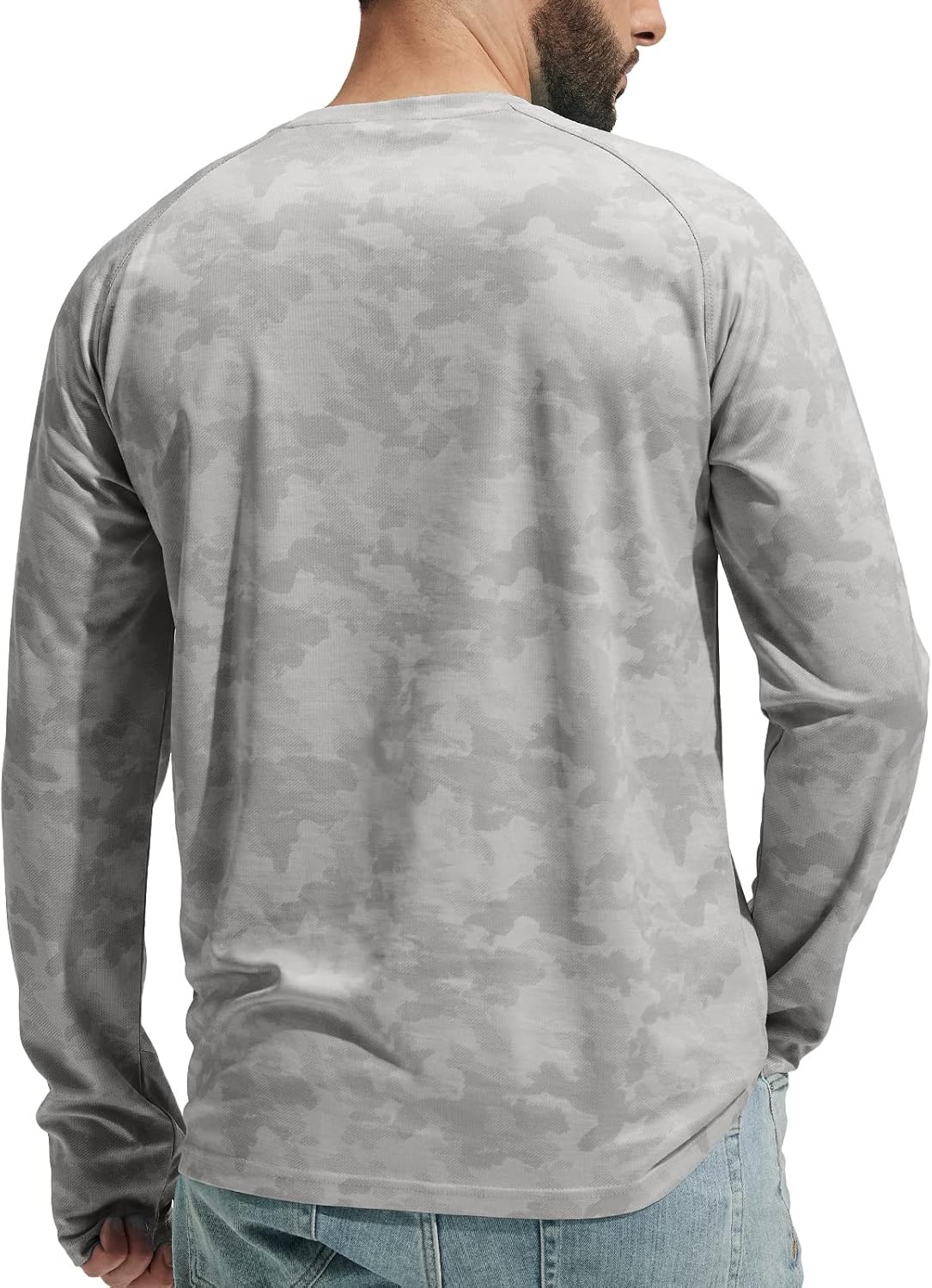 image:imageMIER Mens UPF 50 Sun Shirts Quick Dry Long Sleeve UV Shirts Lightweight Rash Guard Swim TShirts Hiking RunningGrey Camo