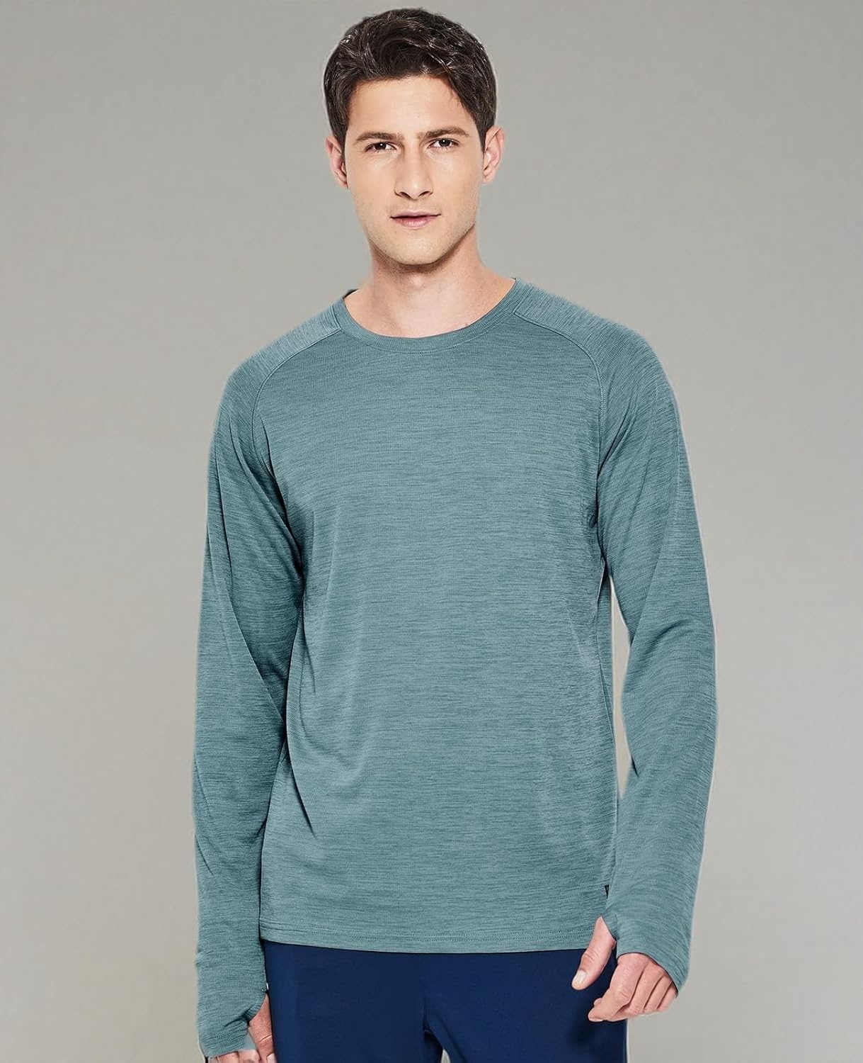 image:imageMIER Mens UPF 50 Sun Shirts Quick Dry Long Sleeve UV Shirts Lightweight Rash Guard Swim TShirts Hiking RunningHaze Blue