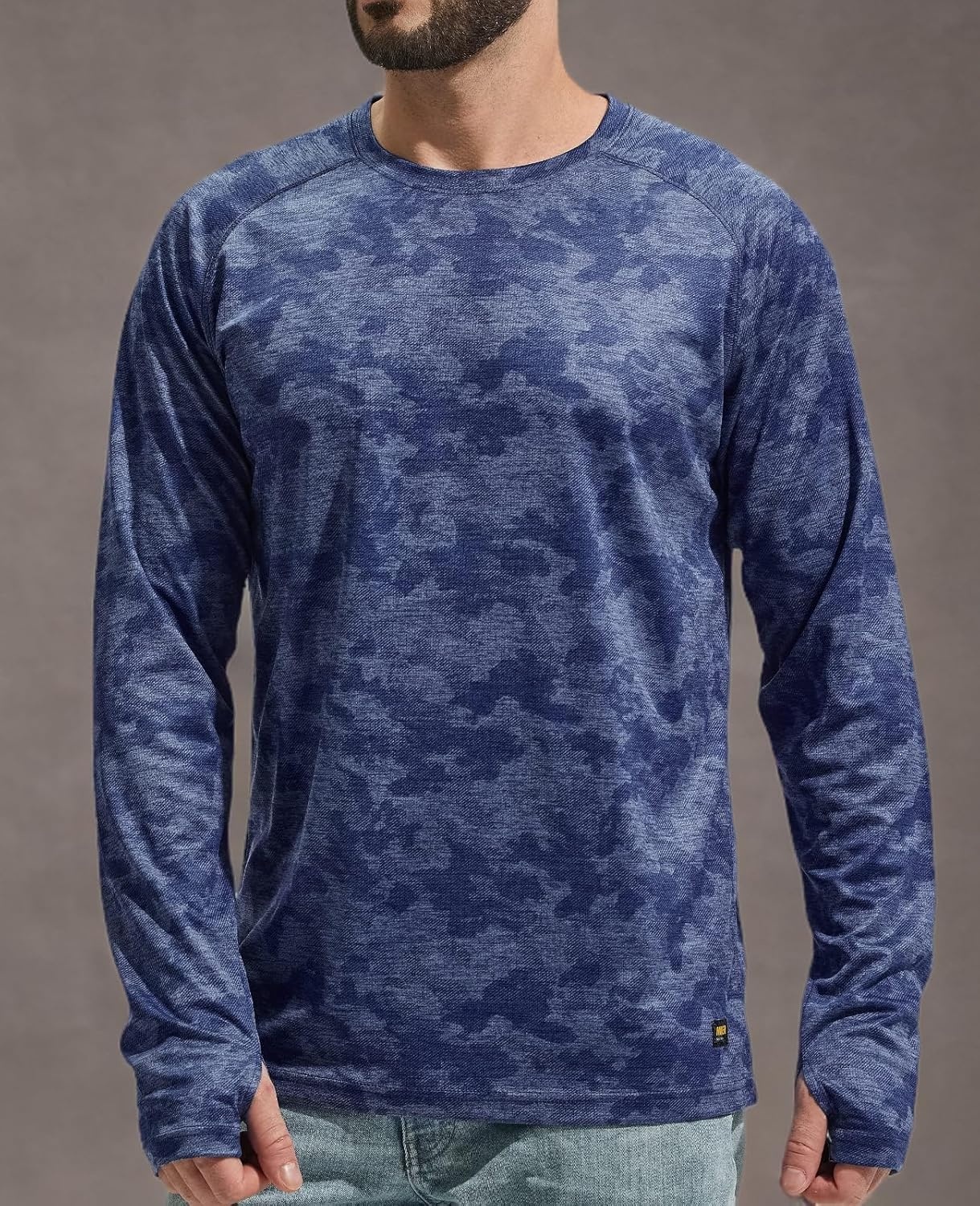 image:imageMIER Mens UPF 50 Sun Shirts Quick Dry Long Sleeve UV Shirts Lightweight Rash Guard Swim TShirts Hiking RunningOcean Blue Camo