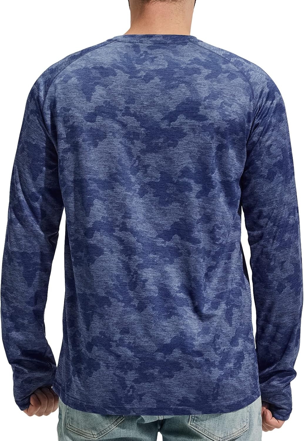 image:imageMIER Mens UPF 50 Sun Shirts Quick Dry Long Sleeve UV Shirts Lightweight Rash Guard Swim TShirts Hiking RunningOcean Blue Camo