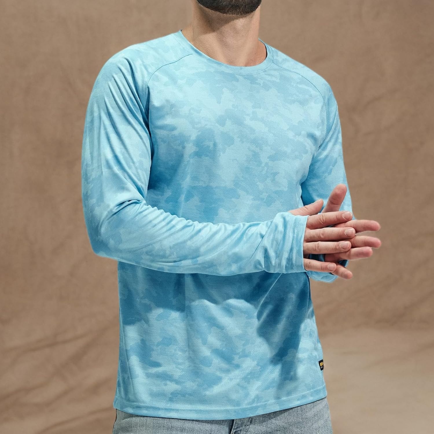 image:imageMIER Mens UPF 50 Sun Shirts Quick Dry Long Sleeve UV Shirts Lightweight Rash Guard Swim TShirts Hiking RunningSky Blue Camo