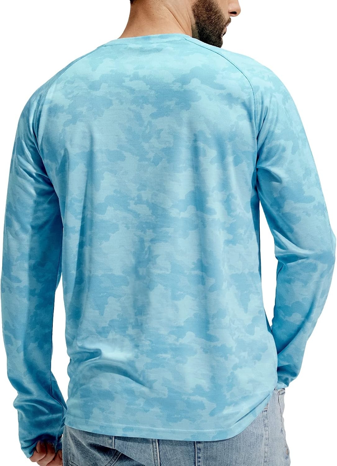 image:imageMIER Mens UPF 50 Sun Shirts Quick Dry Long Sleeve UV Shirts Lightweight Rash Guard Swim TShirts Hiking RunningSky Blue Camo