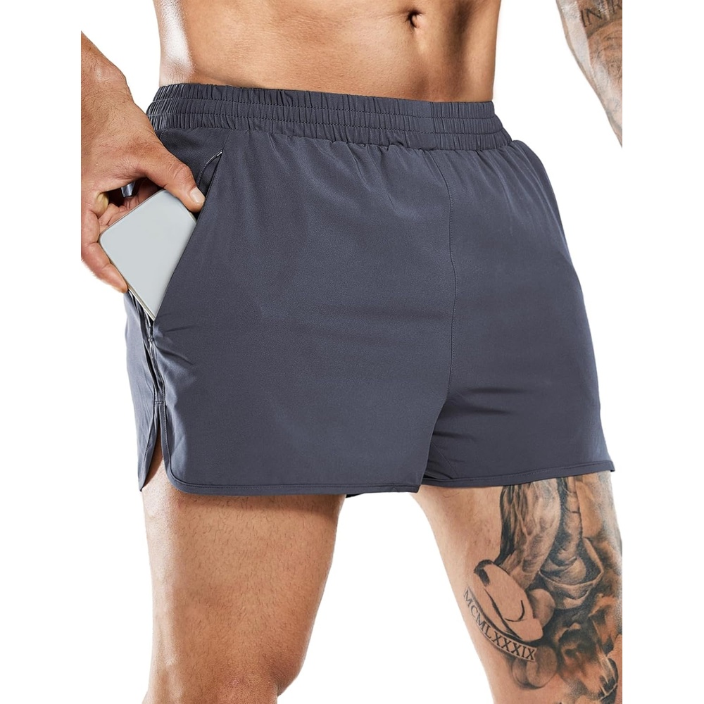 image:imageMIER Mens 3 Inches Quick Dry Running Shorts Liner Lightweight Water Resistant Athletic Workout Lined ShortsGray 3 Inch