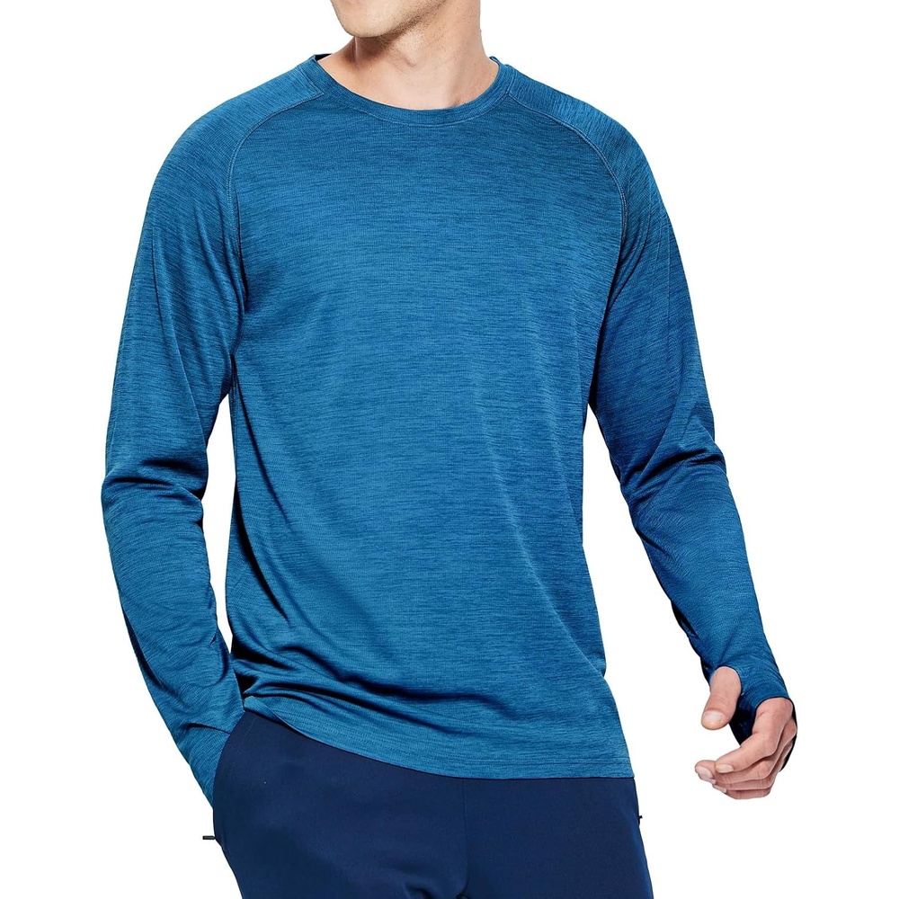 image:imageMIER Mens UPF 50 Sun Shirts Quick Dry Long Sleeve UV Shirts Lightweight Rash Guard Swim TShirts Hiking RunningBrilliant Blue