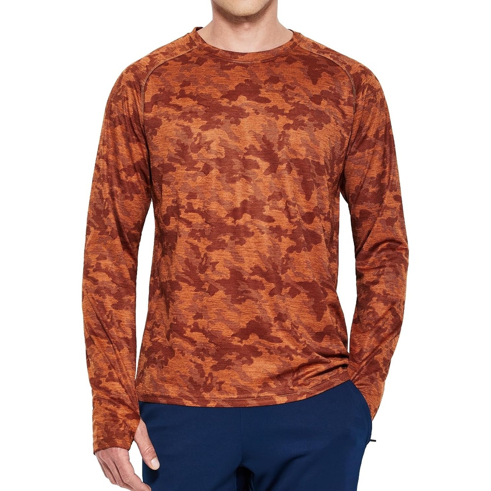 image:imageMIER Mens UPF 50 Sun Shirts Quick Dry Long Sleeve UV Shirts Lightweight Rash Guard Swim TShirts Hiking RunningBrown Camo
